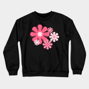 Flower Locus Retro 60s 70s Floral Pattern in Candy Pink Crewneck Sweatshirt